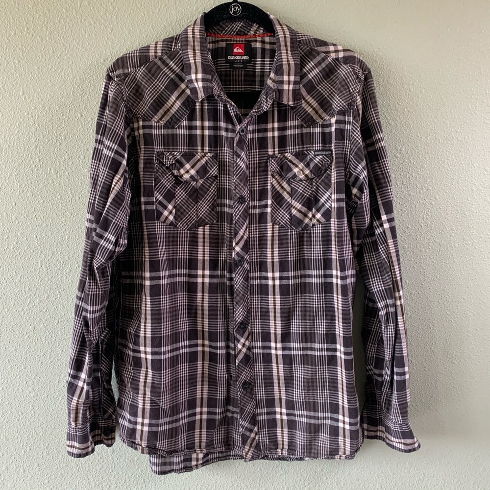 Quicksilver Birkhart Woven long sleeve shirt sz L